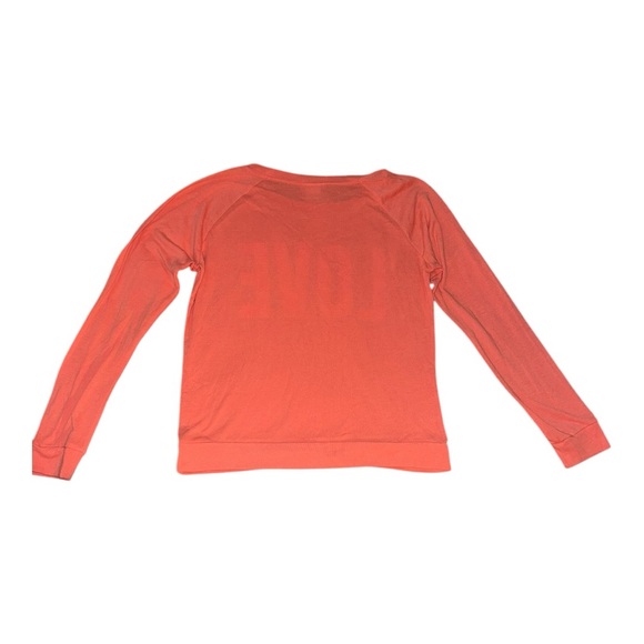 Modern Lux Coral Long Sleeve Tee with Floral Love Print Size Medium - Picture 6 of 6